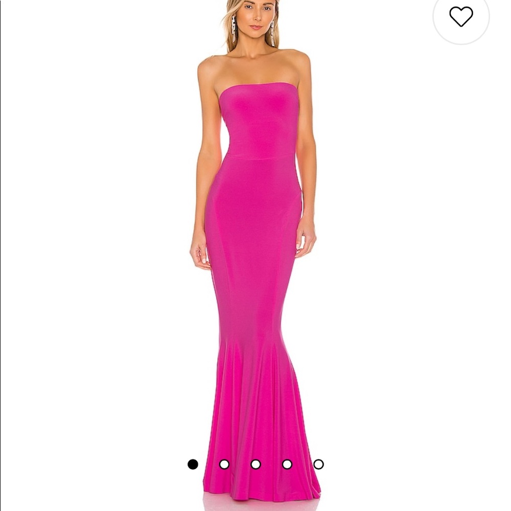X REVOLVE Norma Kamali Strapless Fishtail Gown in Orchid Pink